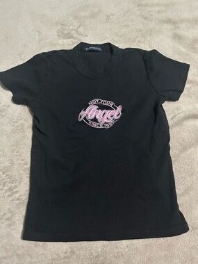 Black "Not Your Angel" Graphic Tee